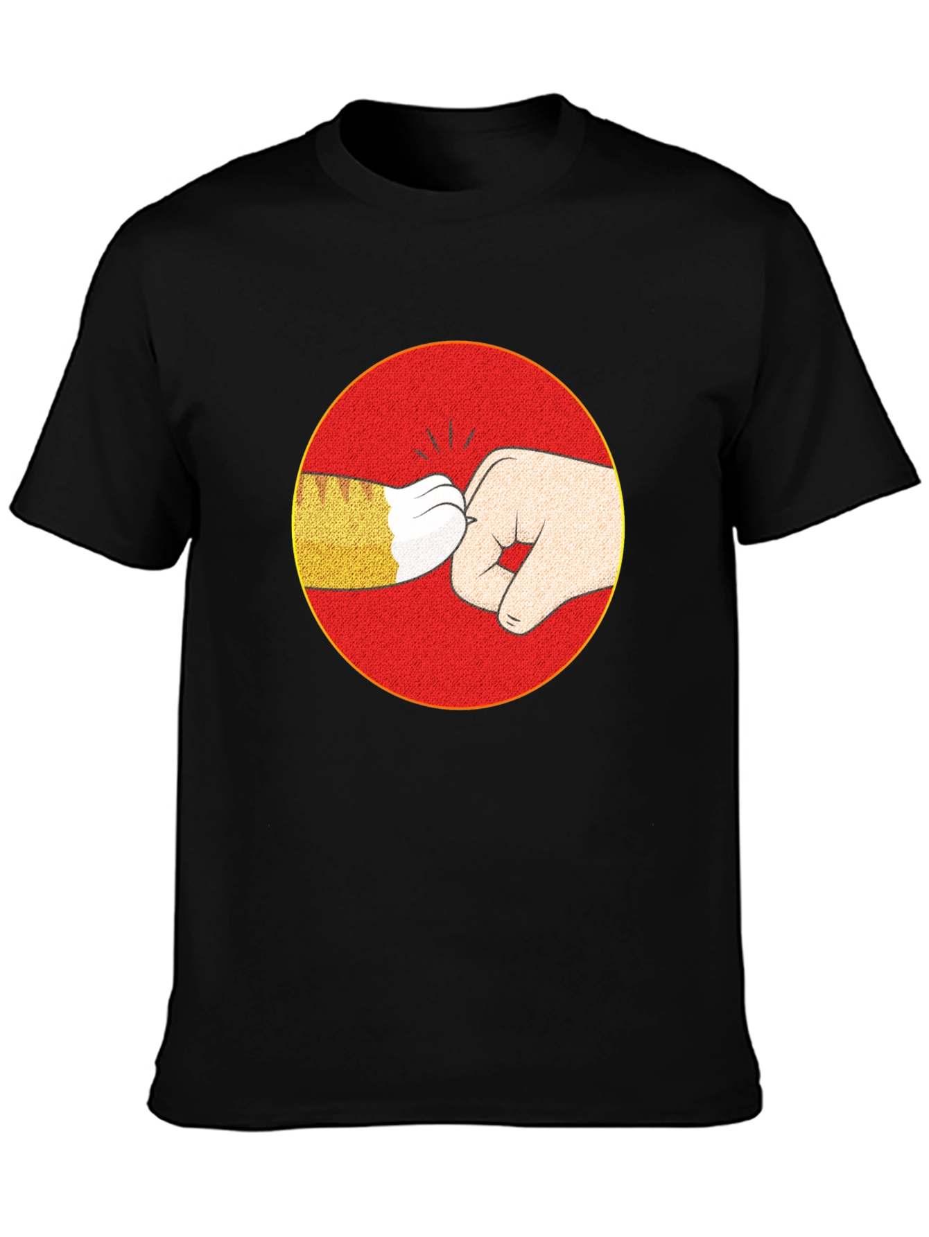 Camiseta Negra con Diseño de Puño de Gato