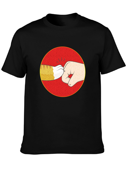 Camiseta Negra con Diseño de Puño de Gato
