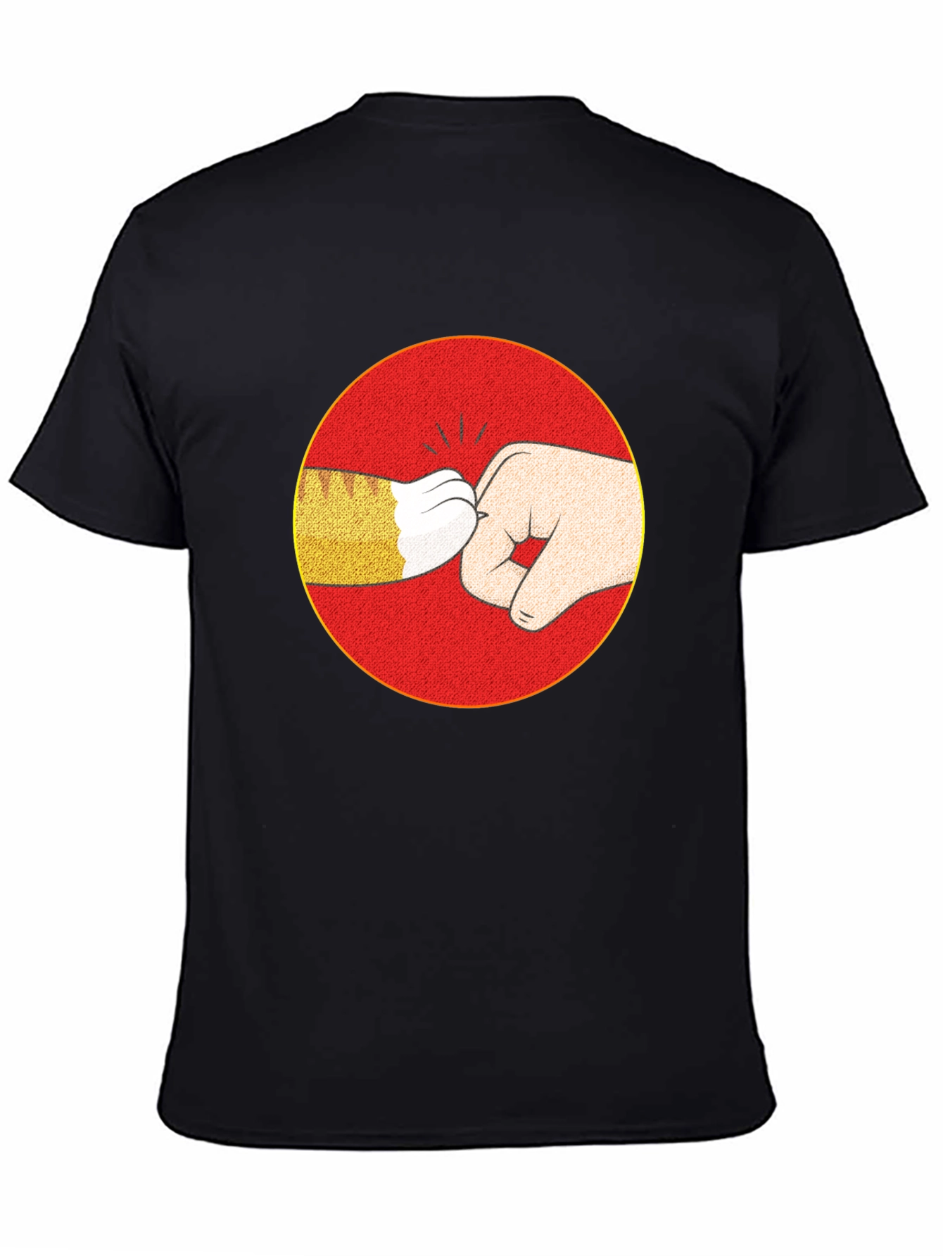 Camiseta Negra con Diseño de Puño de Gato