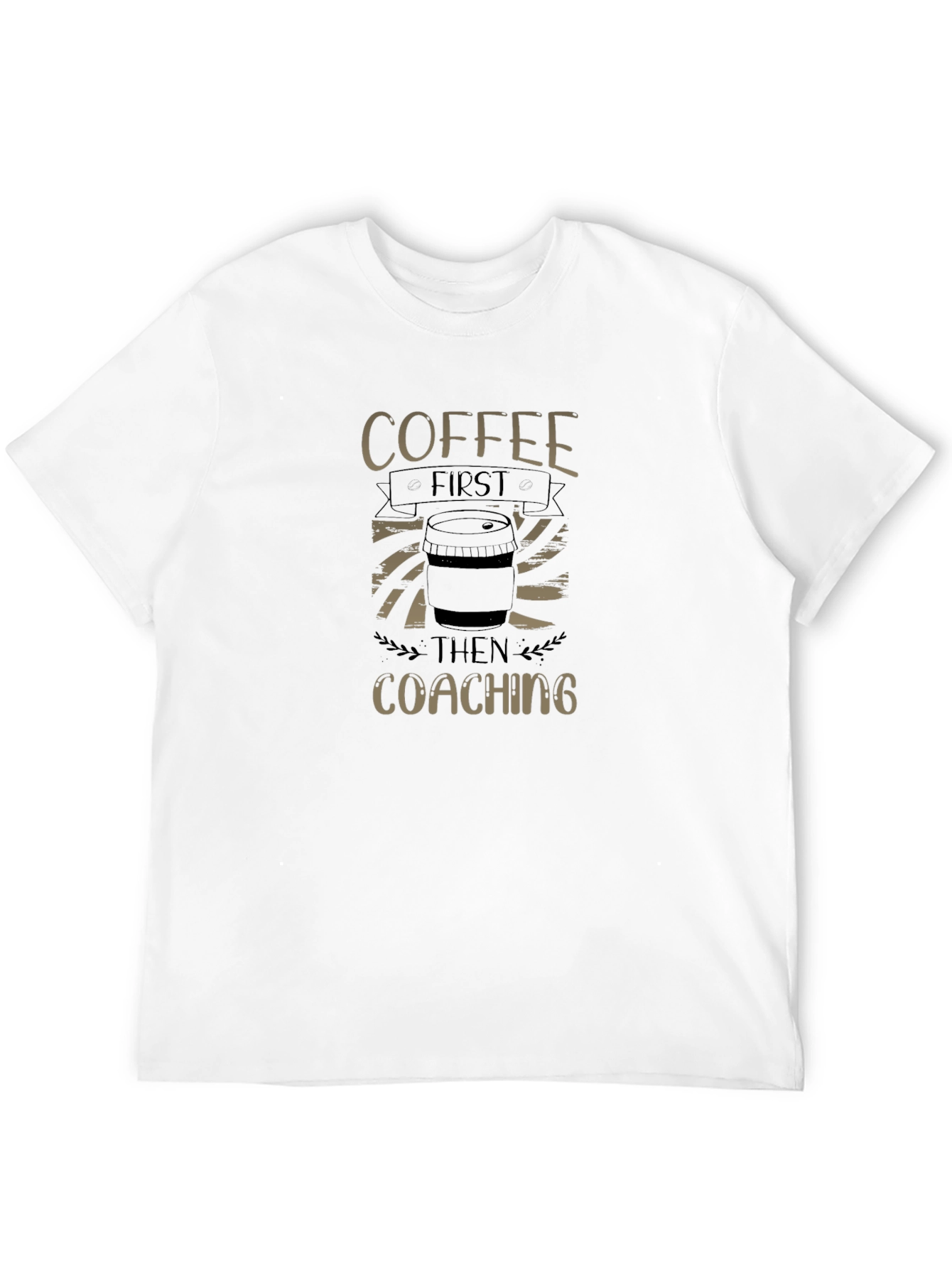 Camiseta Negra: Coffee First Then Coaching