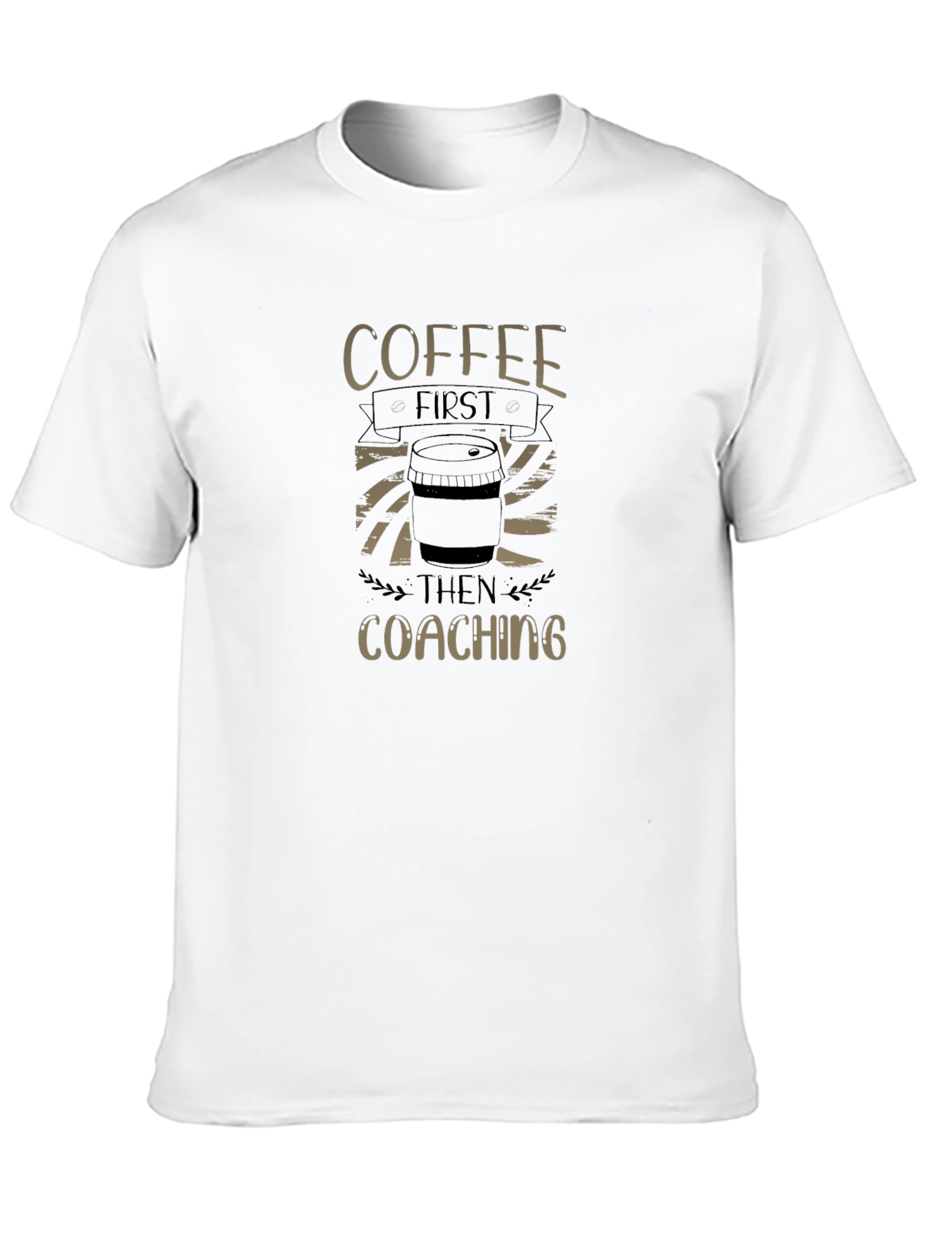 Camiseta Negra: Coffee First Then Coaching