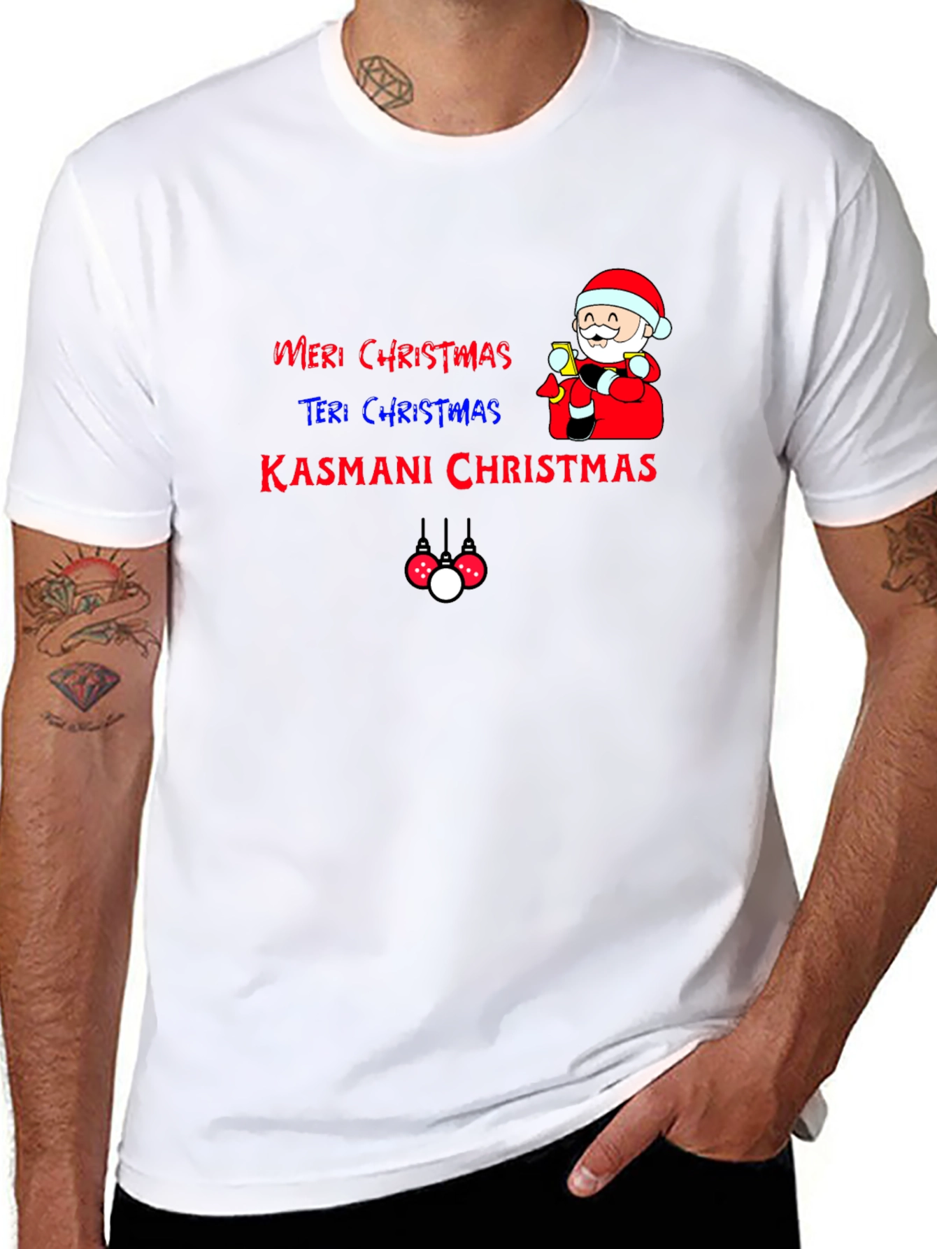 Camiseta Navideña Festiva: Meri Christmas