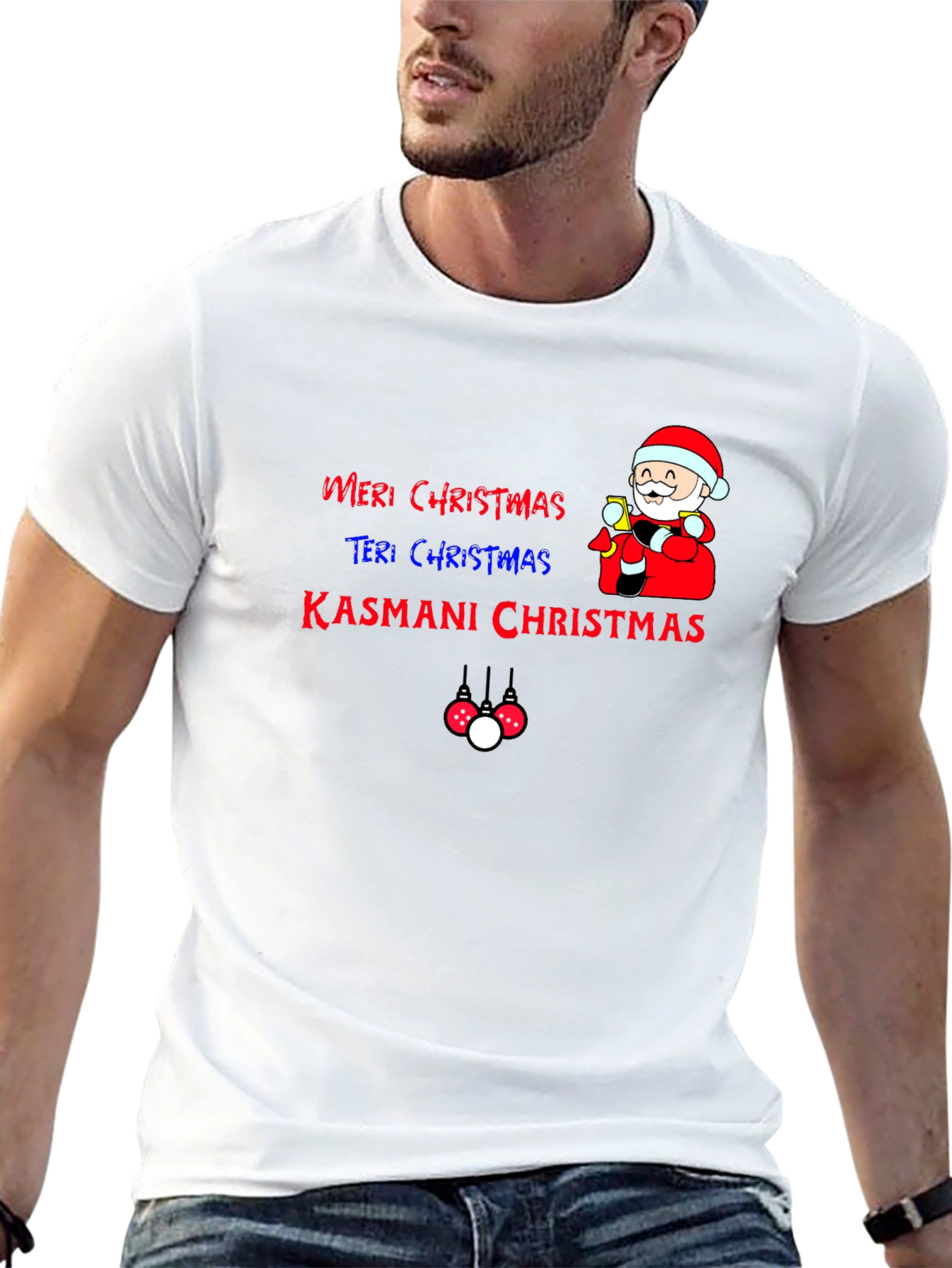 Camiseta Navideña Festiva: Meri Christmas