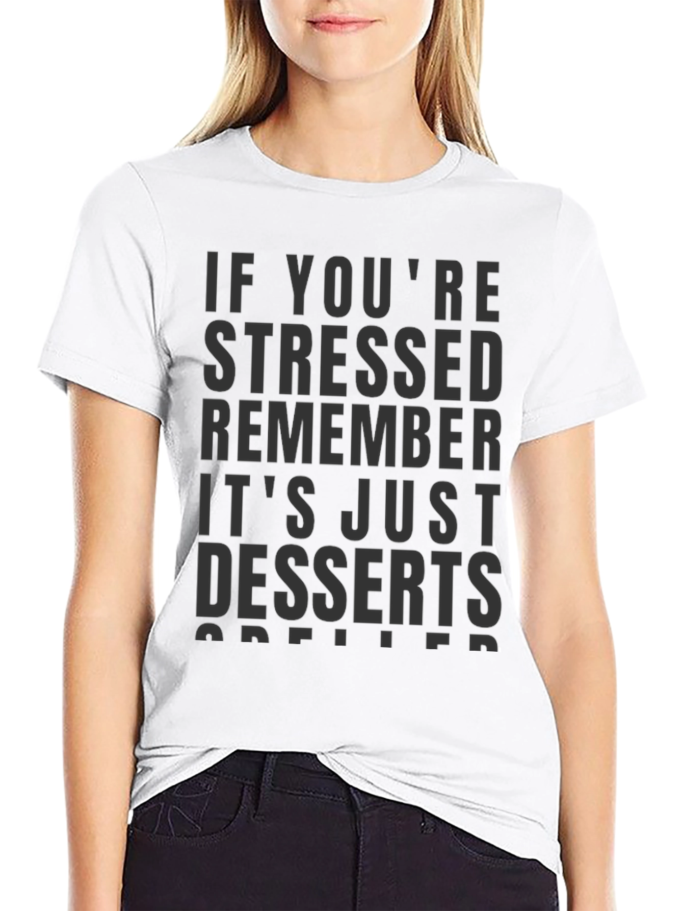 Camiseta Negra con Estampado Desserts