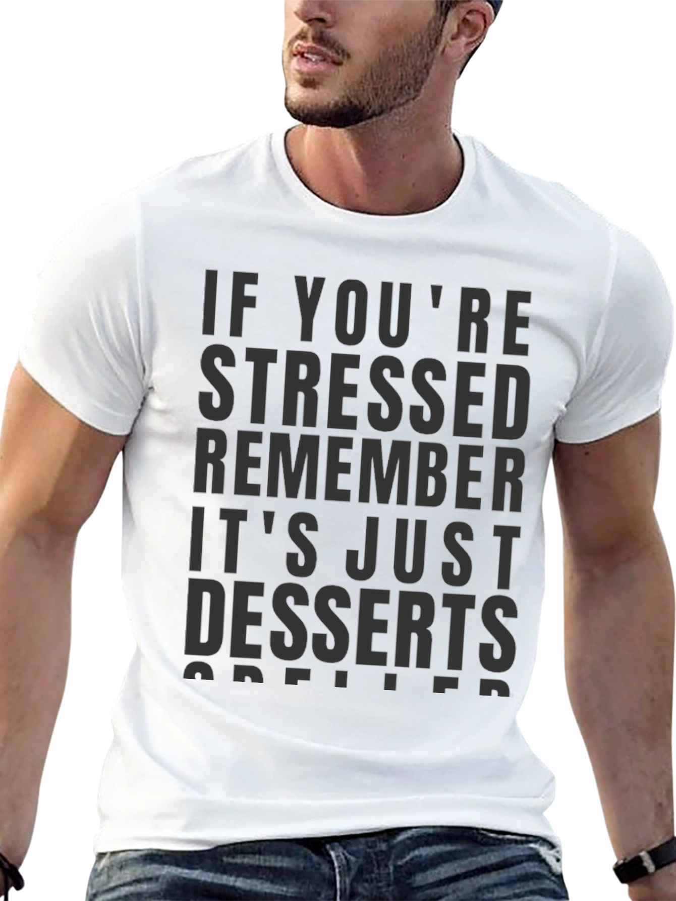 Camiseta Negra con Estampado Desserts