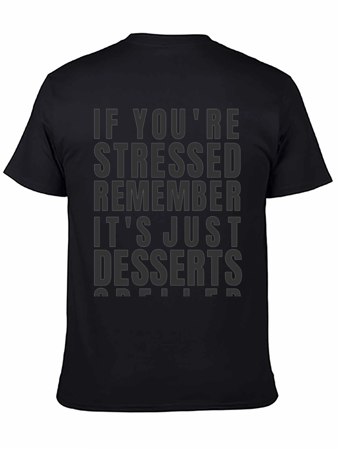 Camiseta Negra con Estampado Desserts