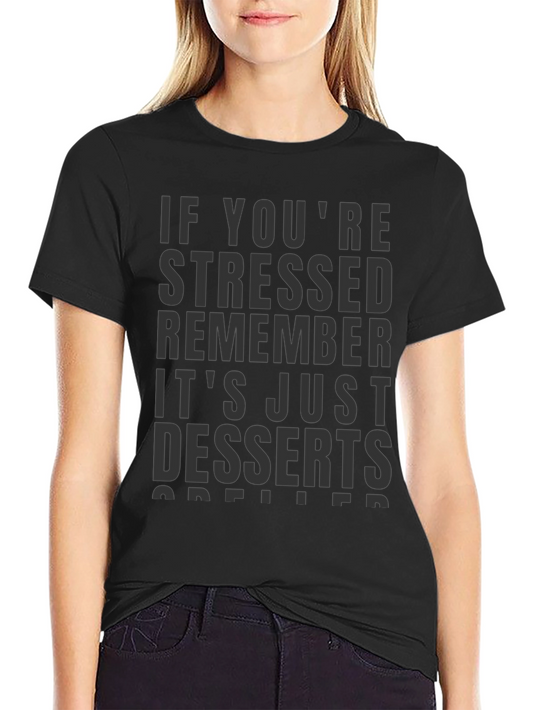 Camiseta Negra con Estampado Desserts