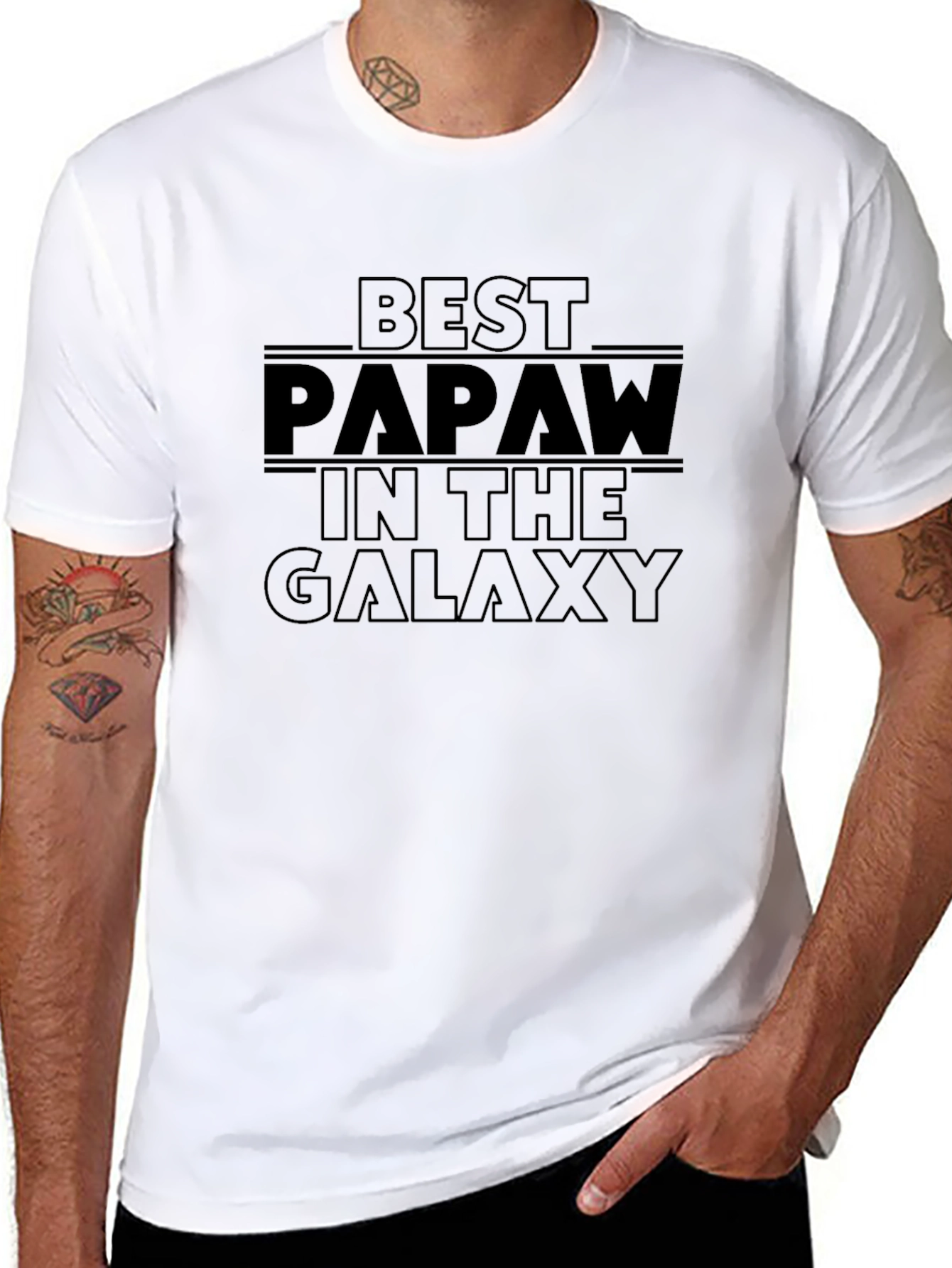 Camiseta Negra Best Papaw in the Galaxy
