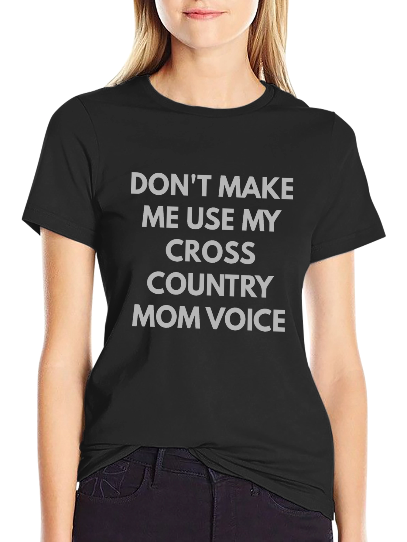 Camiseta Negra: Cross Country Mom Voice