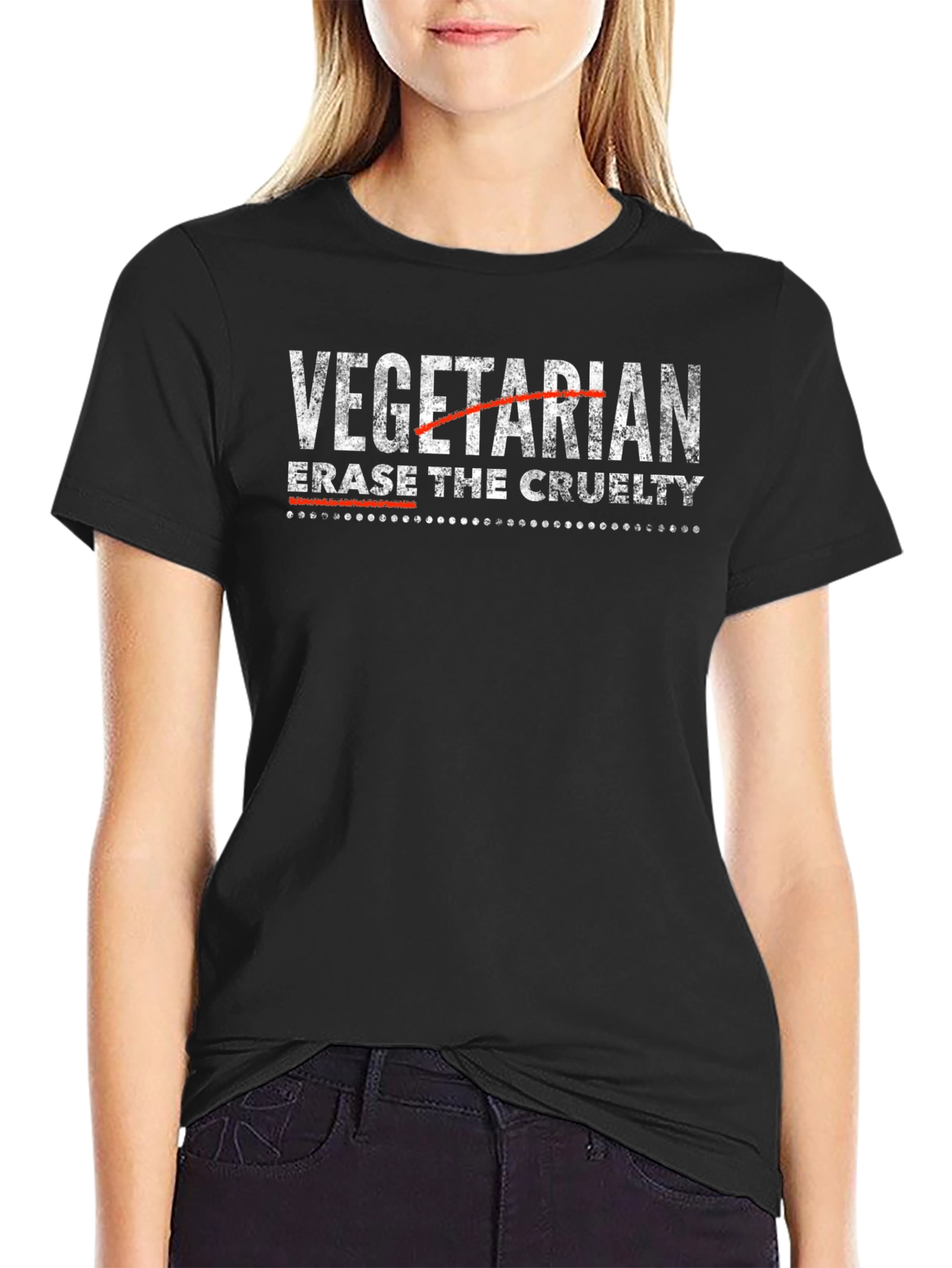 Camiseta Vegana Erase the Cruelty Negra