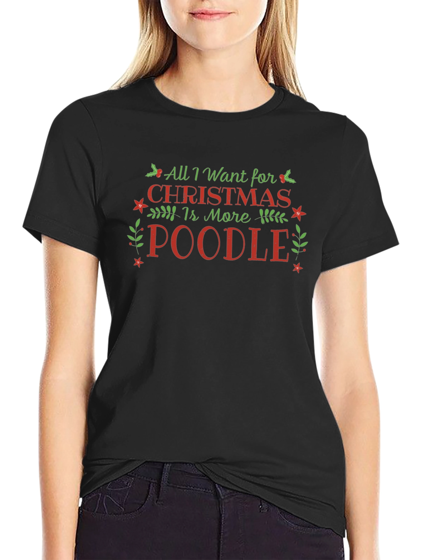 Camiseta Navideña Más Poodle