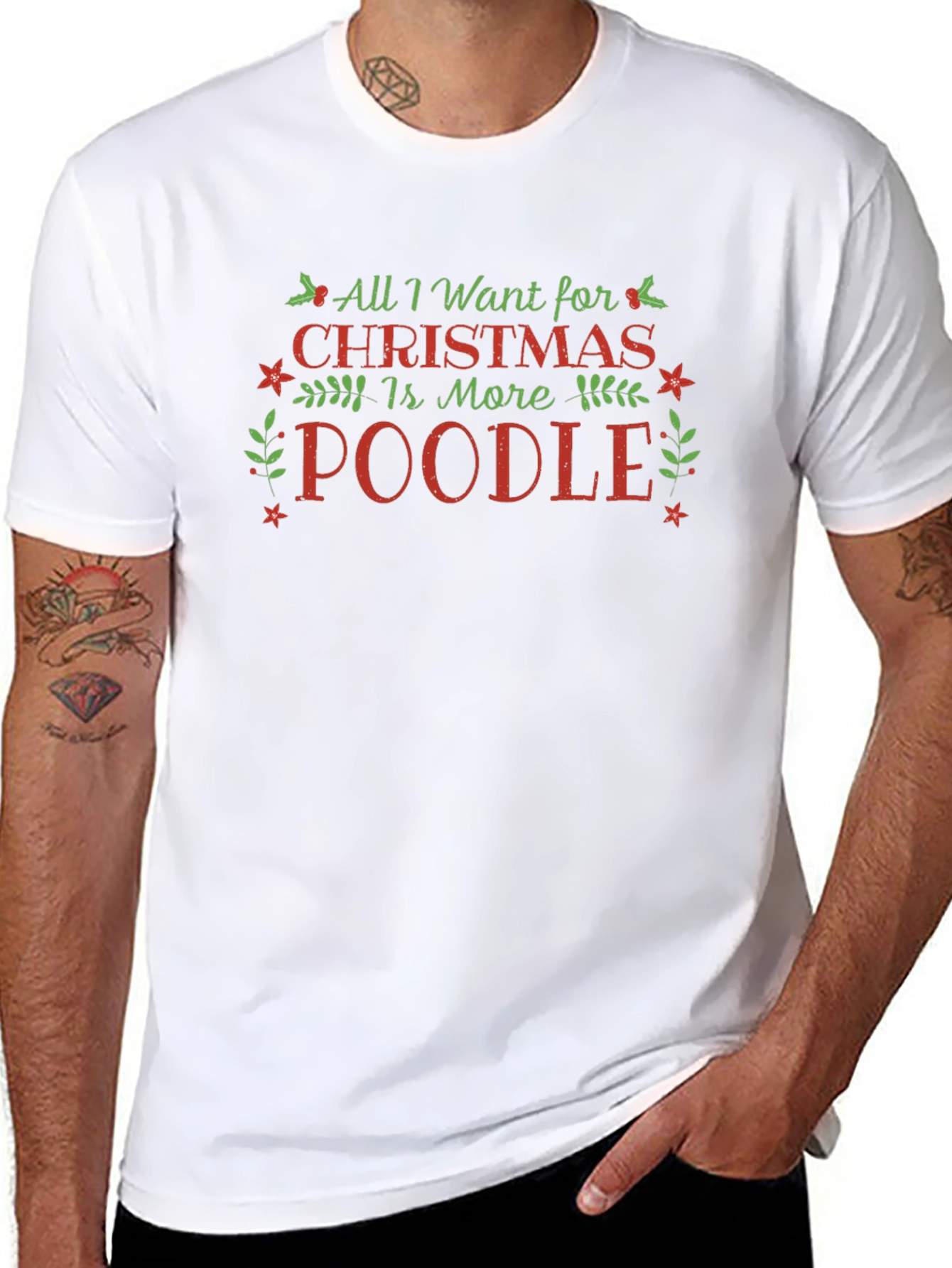 Camiseta Navideña Más Poodle