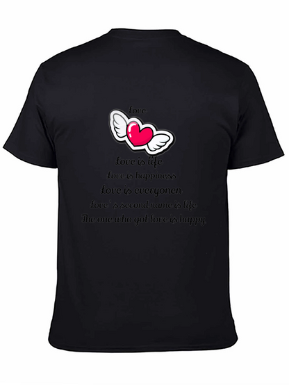 Camiseta Negra con Diseño de Amor