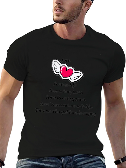 Camiseta Negra con Diseño de Amor