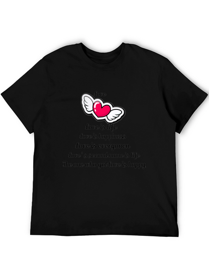 Camiseta Negra con Diseño de Amor