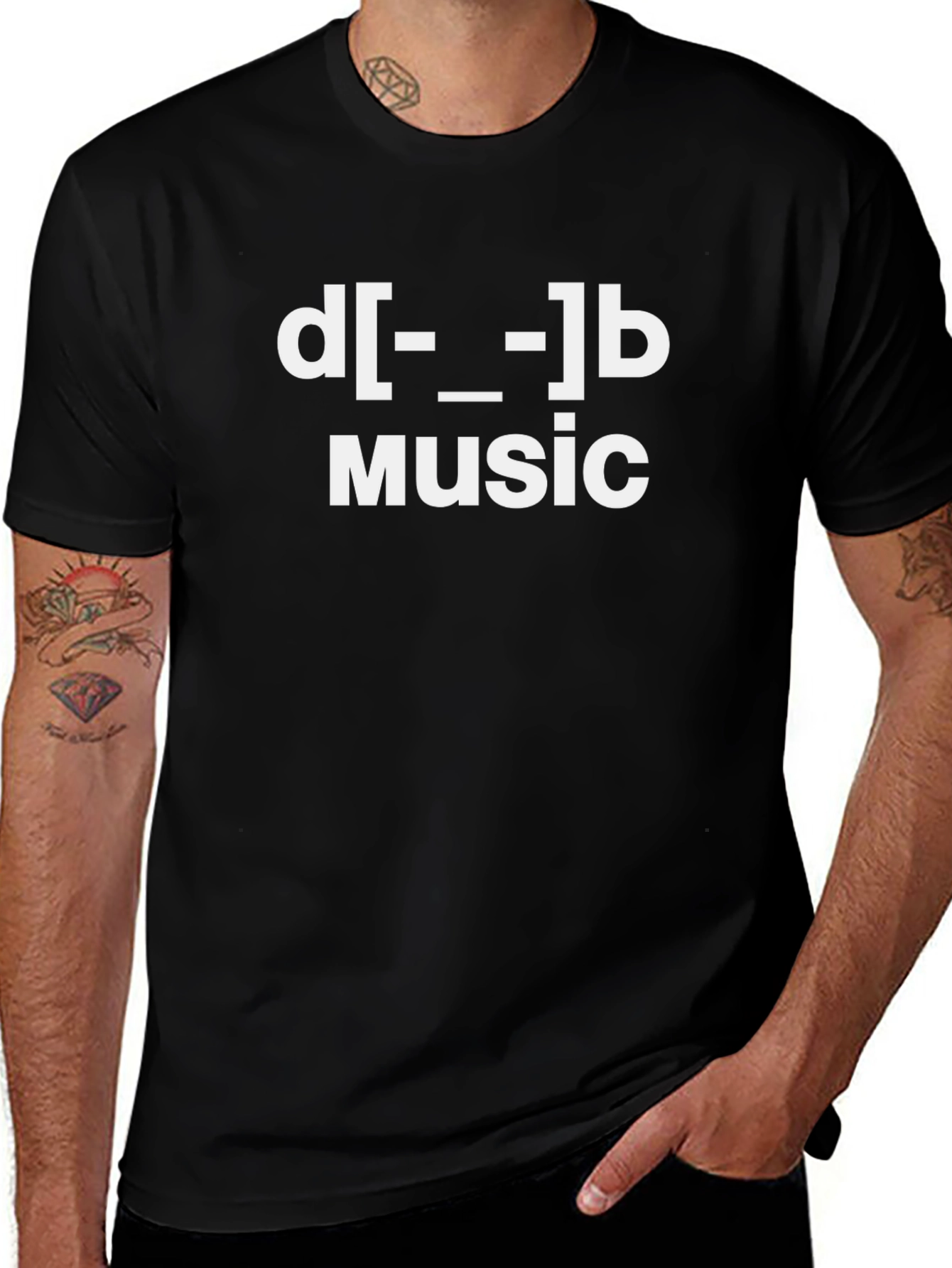 Camiseta Negra d[-_-]b Music para Hombre