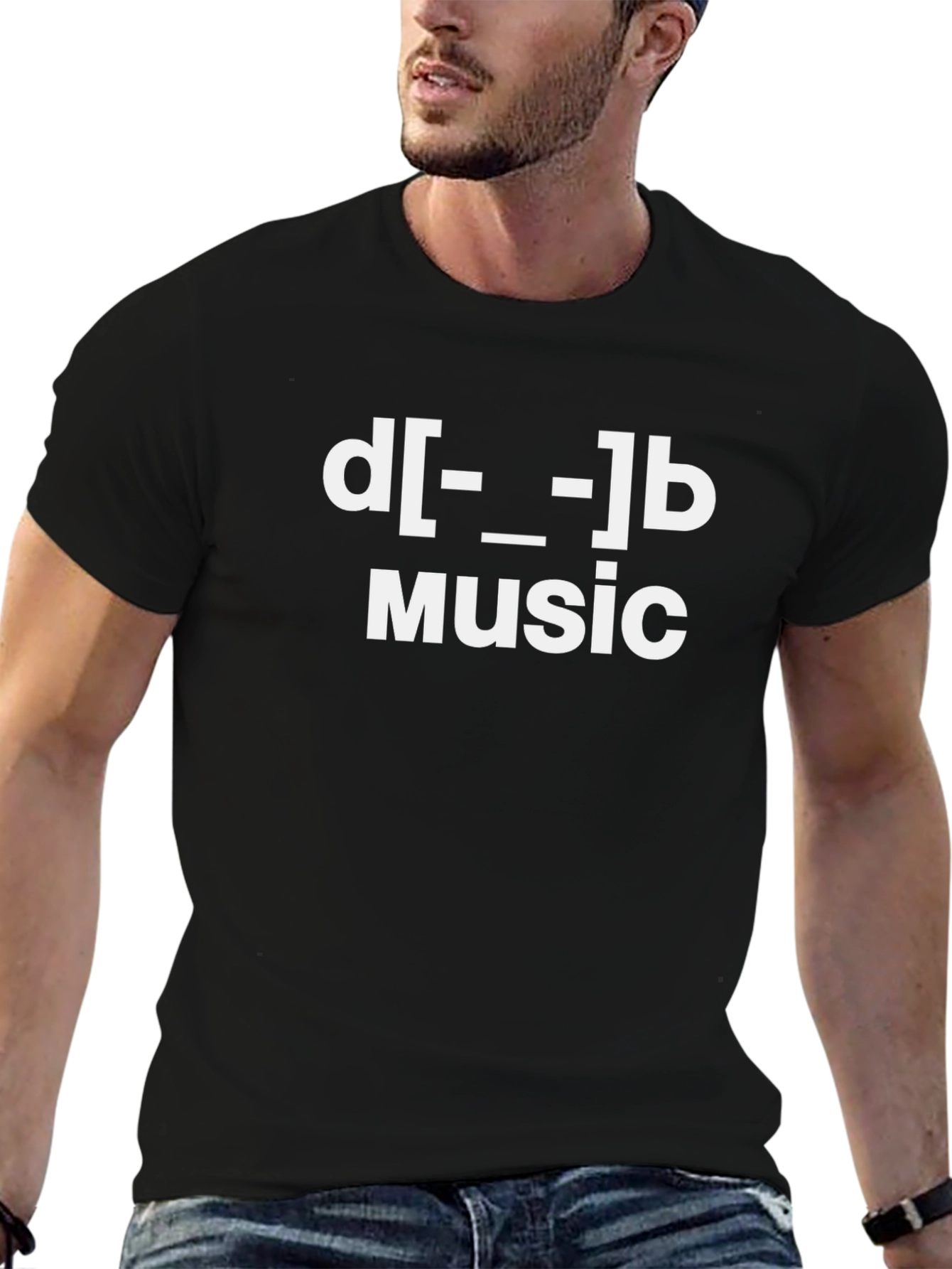 Camiseta Negra d[-_-]b Music para Hombre