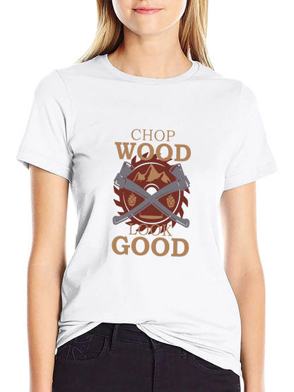 Camiseta Negra Chop Wood Look Good para Leñadores