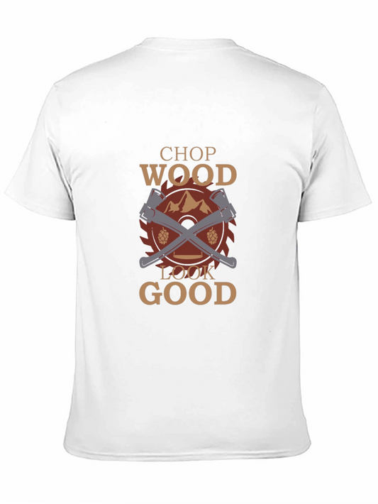 Camiseta Negra Chop Wood Look Good para Leñadores