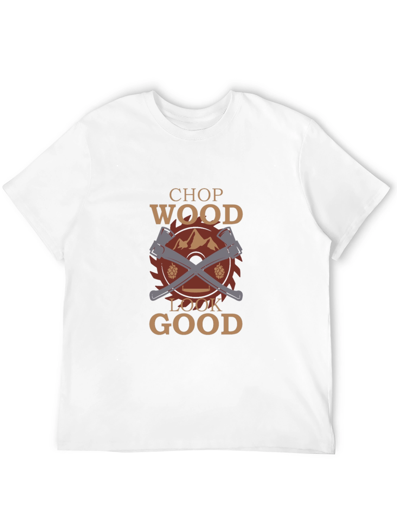 Camiseta Negra Chop Wood Look Good para Leñadores