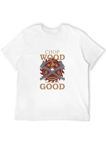Camiseta Negra Chop Wood Look Good para Leñadores