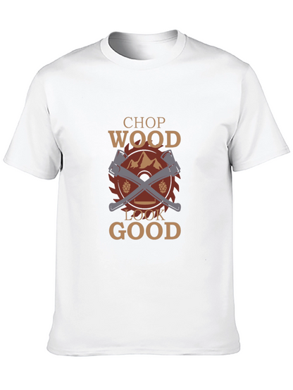 Camiseta Negra Chop Wood Look Good para Leñadores