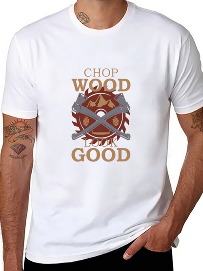 Camiseta Negra Chop Wood Look Good para Leñadores