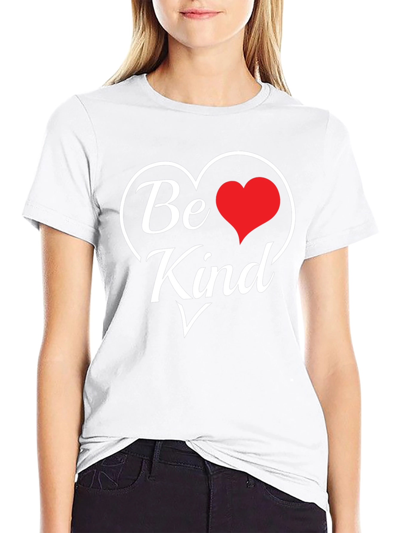Camiseta Negra Sé Amable con Corazón