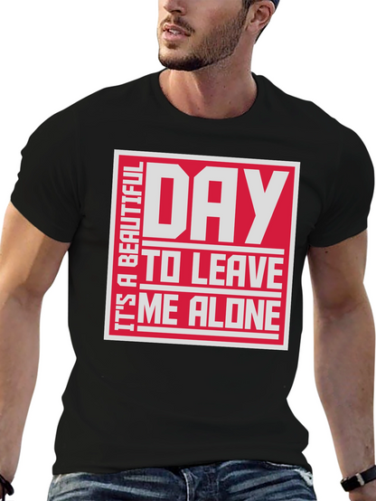 Camiseta Negra con Diseño Divertido: Déjame en Paz