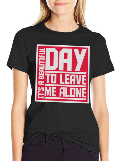 Camiseta Negra con Diseño Divertido: Déjame en Paz