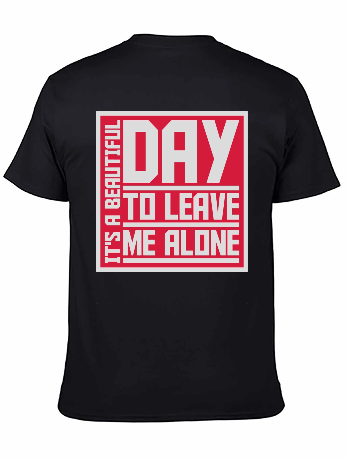 Camiseta Negra con Diseño Divertido: Déjame en Paz