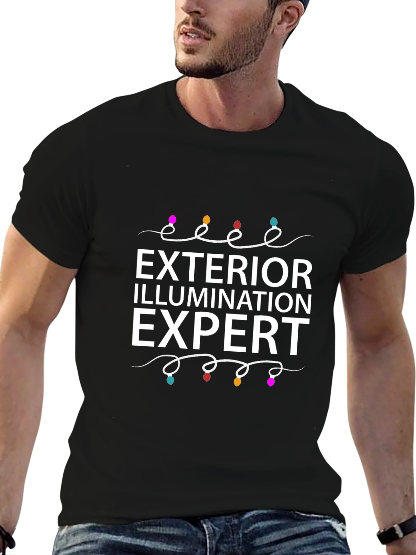Camiseta Negra Exterior Iluminación Experto
