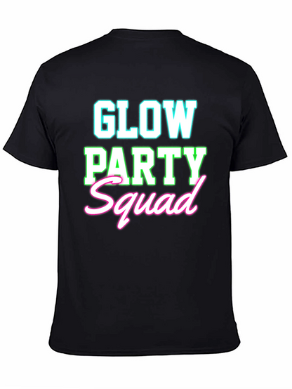 Camiseta Negra Glow Party Squad Divertida