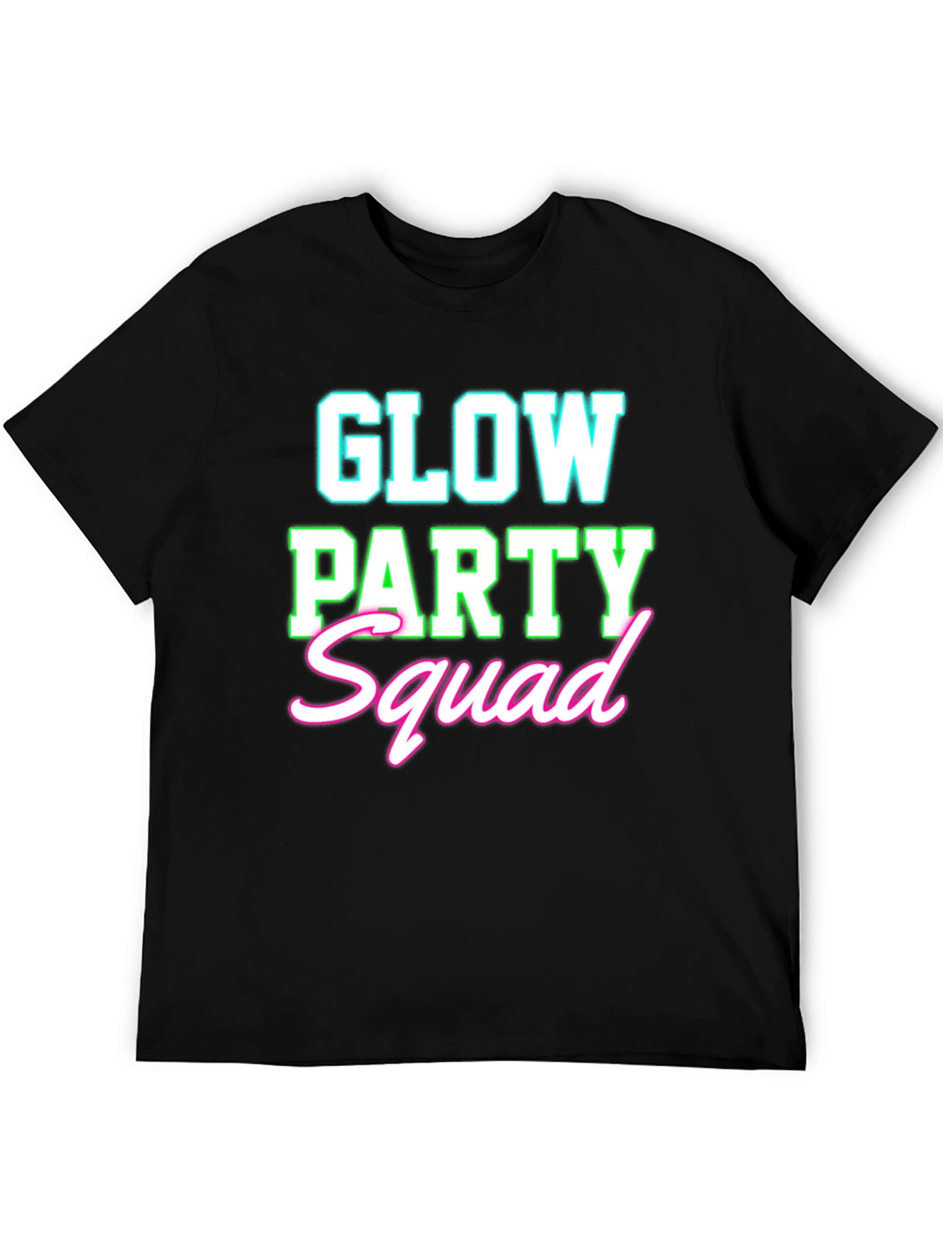 Camiseta Negra Glow Party Squad Divertida