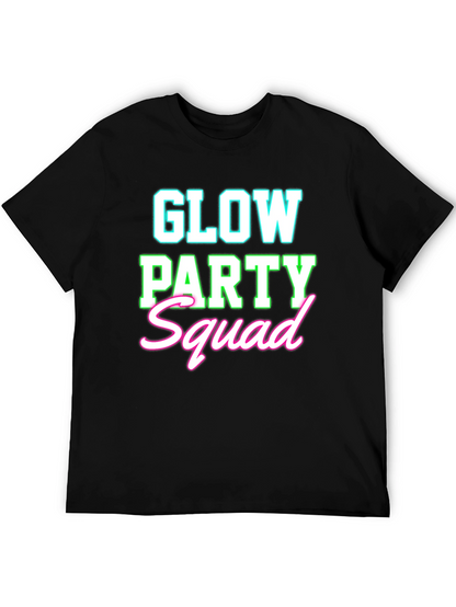 Camiseta Negra Glow Party Squad Divertida