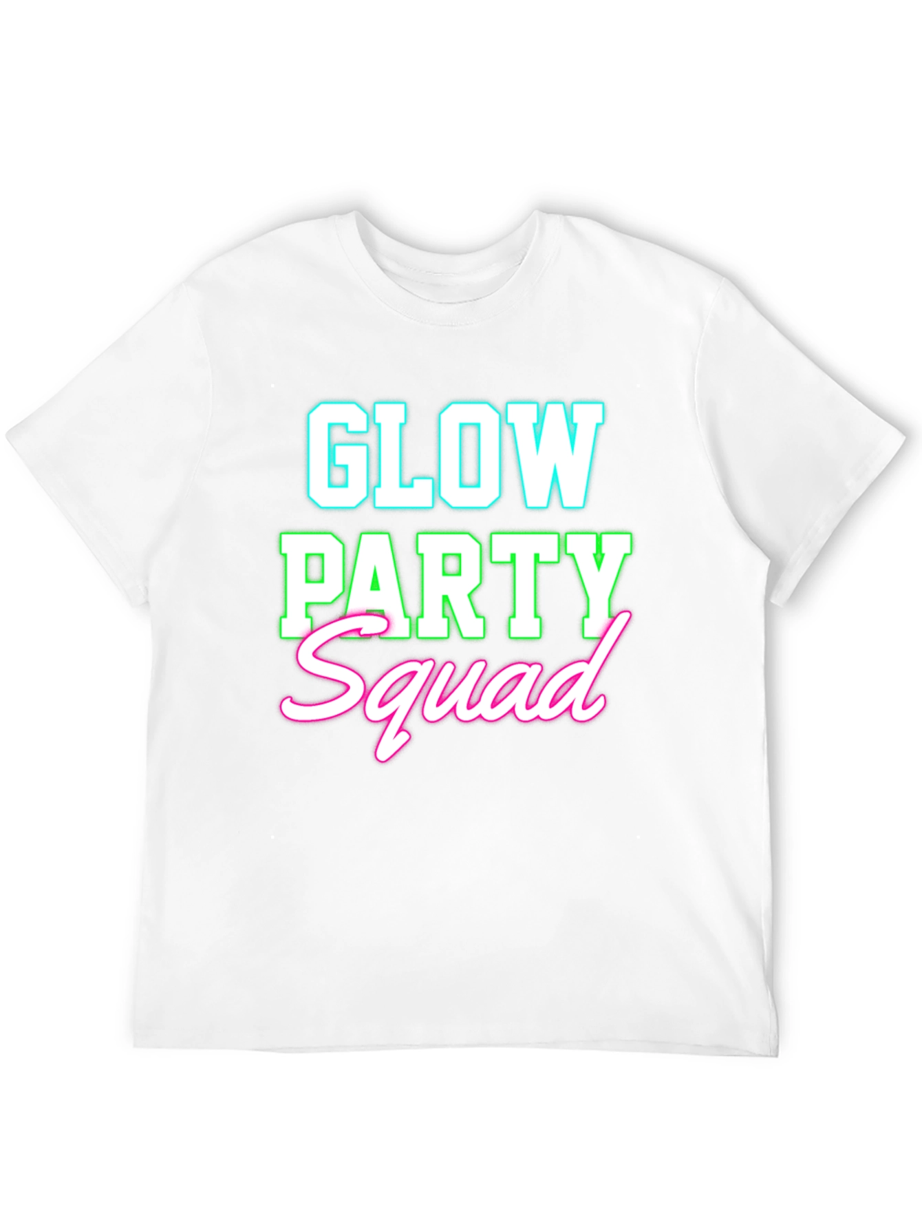 Camiseta Negra Glow Party Squad Divertida