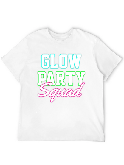 Camiseta Negra Glow Party Squad Divertida