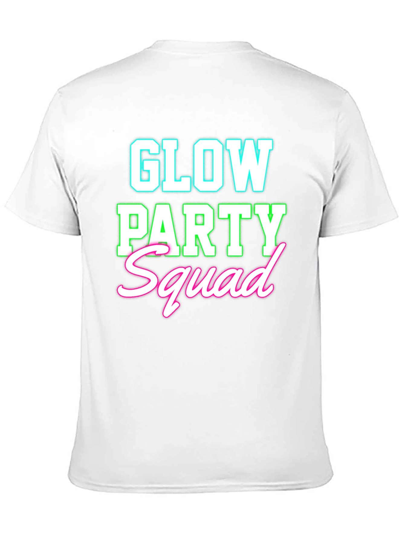 Camiseta Negra Glow Party Squad Divertida