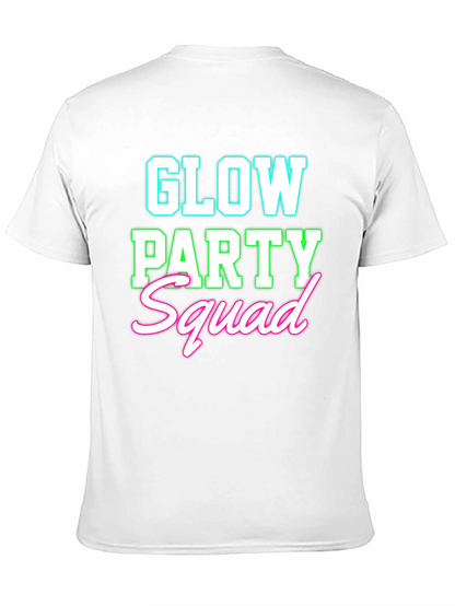 Camiseta Negra Glow Party Squad Divertida