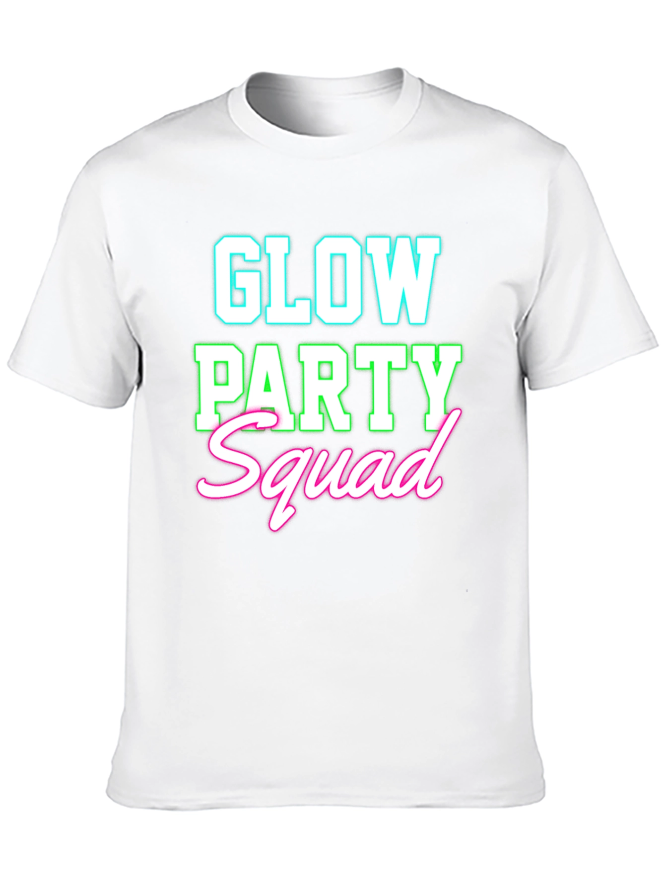 Camiseta Negra Glow Party Squad Divertida