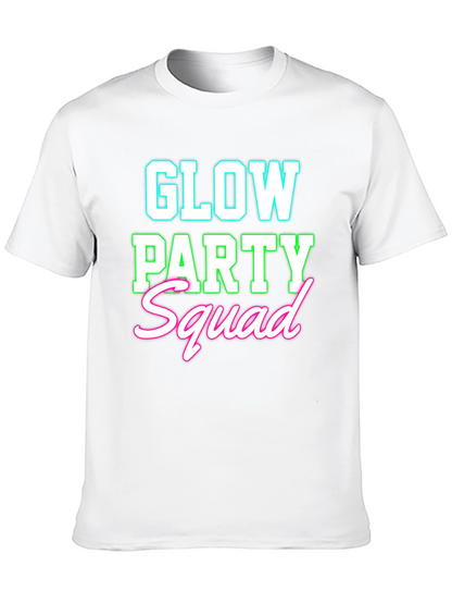 Camiseta Negra Glow Party Squad Divertida