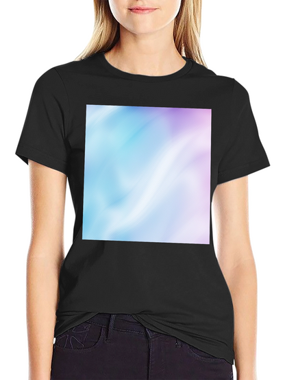 Camiseta Negra con Diseño Abstracto Azul y Rosa