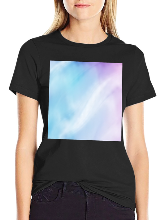 Camiseta Negra con Diseño Abstracto Azul y Rosa