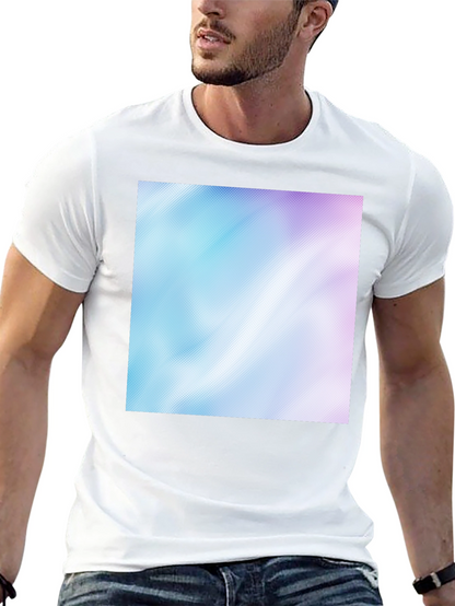 Camiseta Negra con Diseño Abstracto Azul y Rosa