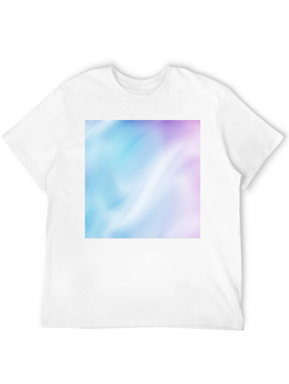 Camiseta Negra con Diseño Abstracto Azul y Rosa