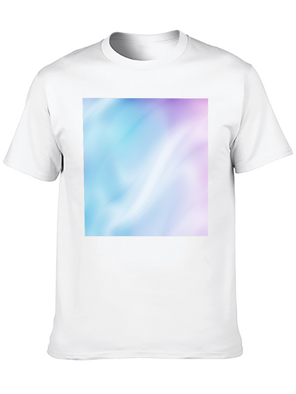 Camiseta Negra con Diseño Abstracto Azul y Rosa