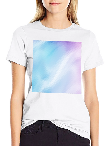 Camiseta Negra con Diseño Abstracto Azul y Rosa