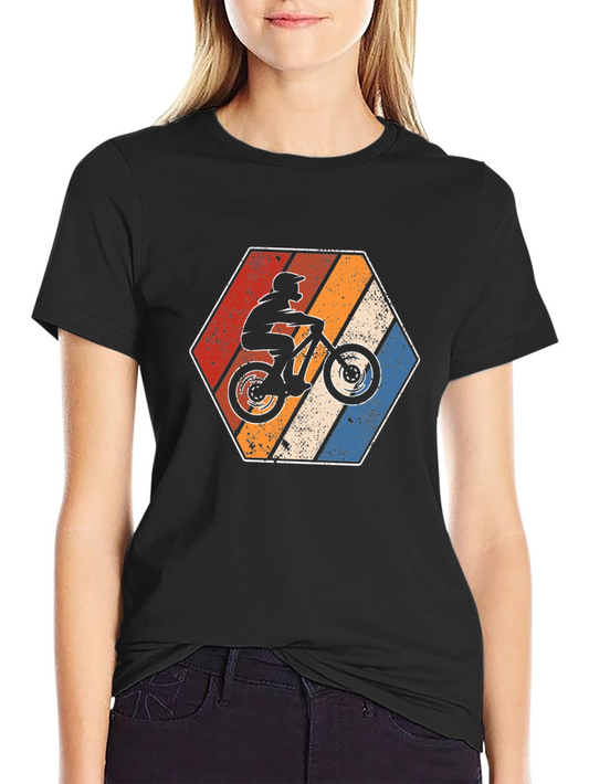 Camiseta Negra Ciclista Retro Hexagonal