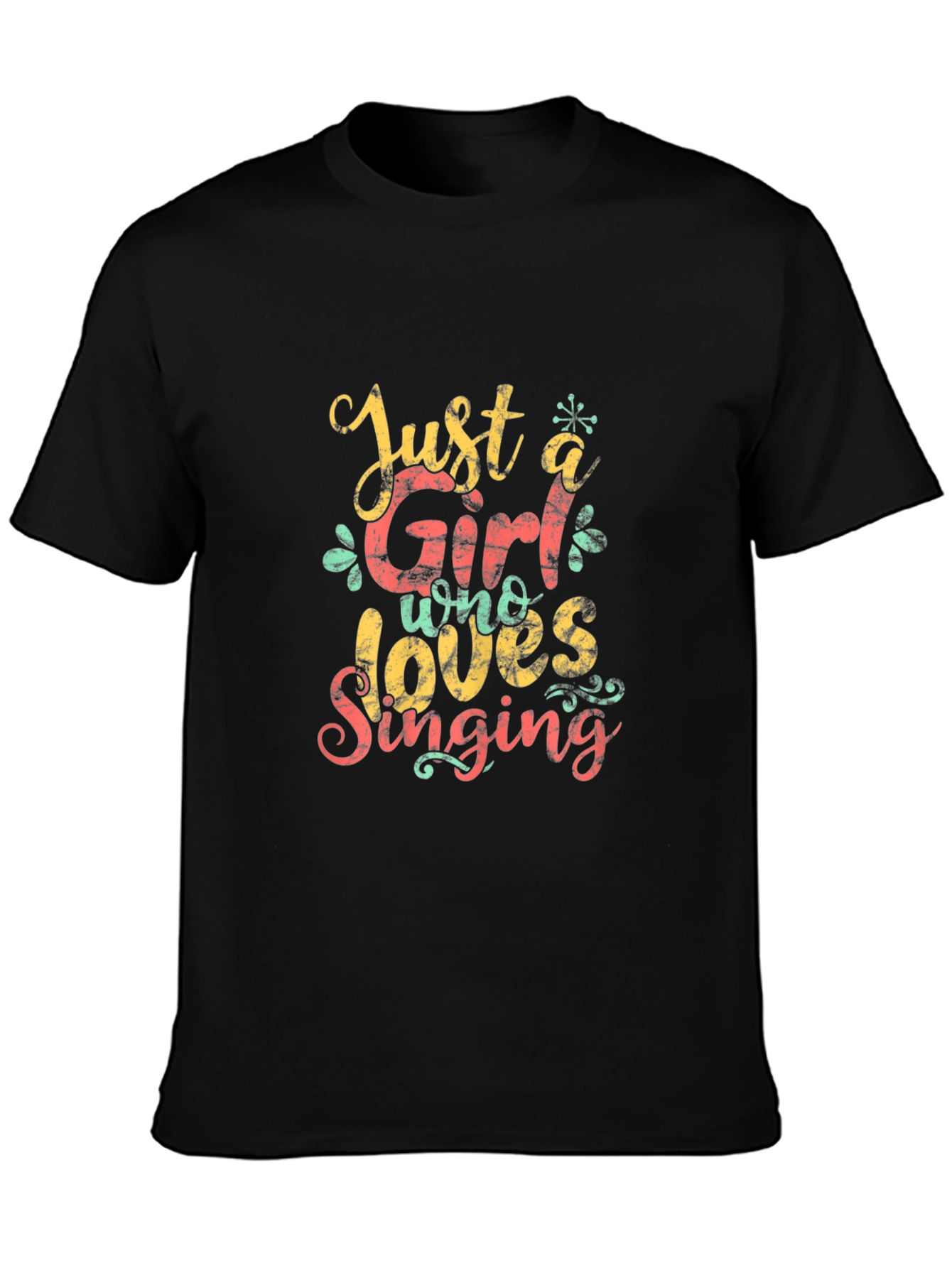 Camiseta Negra: Just a Girl Who Loves Singing