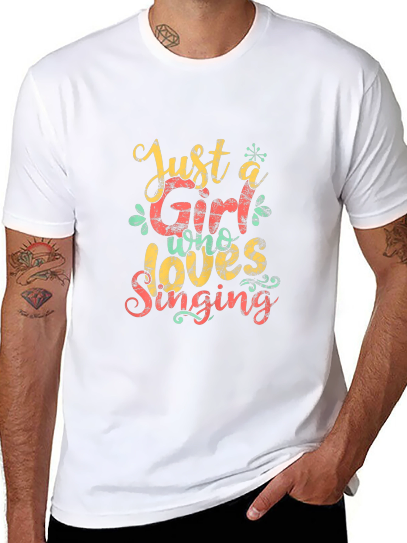 Camiseta Negra: Just a Girl Who Loves Singing